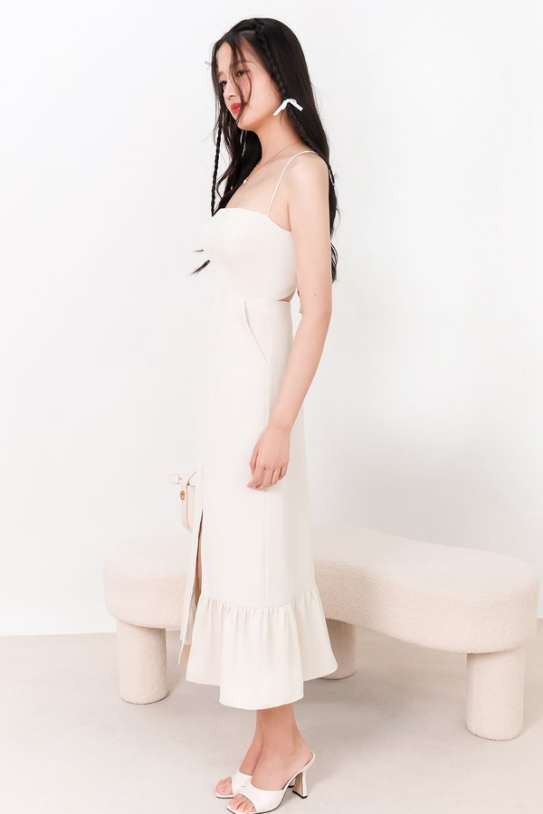 DEFECT | Tenya Tie Back Tiered Midaxi in Cream in S