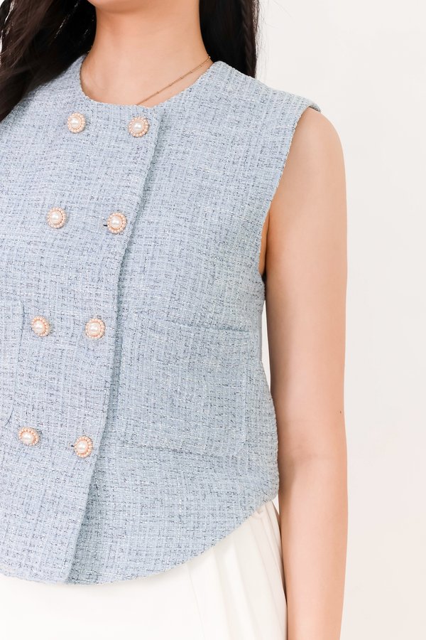 SALE EXCLUSIVE | Titiana Tweed Vest in Blue