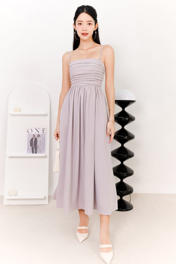 Teyrra Tube Ruched Midaxi Dress in Pale Lilac
