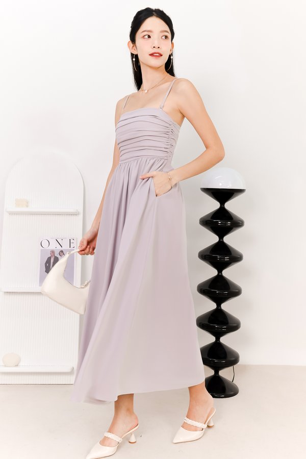 DEFECT | Teyrra Tube Ruched Midaxi Dress in Pale Lilac in XS