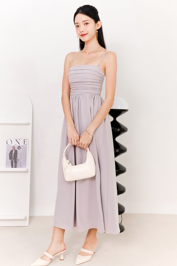 Teyrra Tube Ruched Midaxi Dress in Pale Lilac
