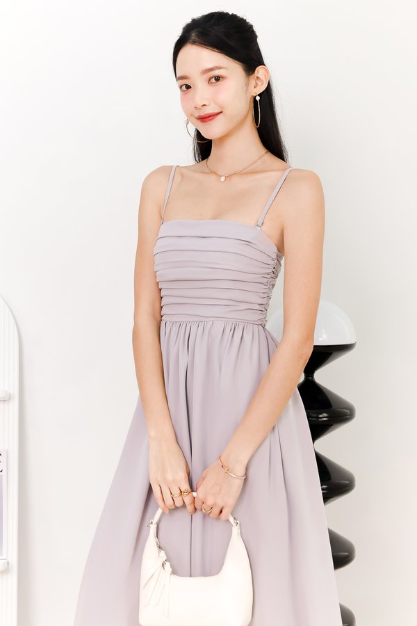 DEFECT | Teyrra Tube Ruched Midaxi Dress in Pale Lilac in XS