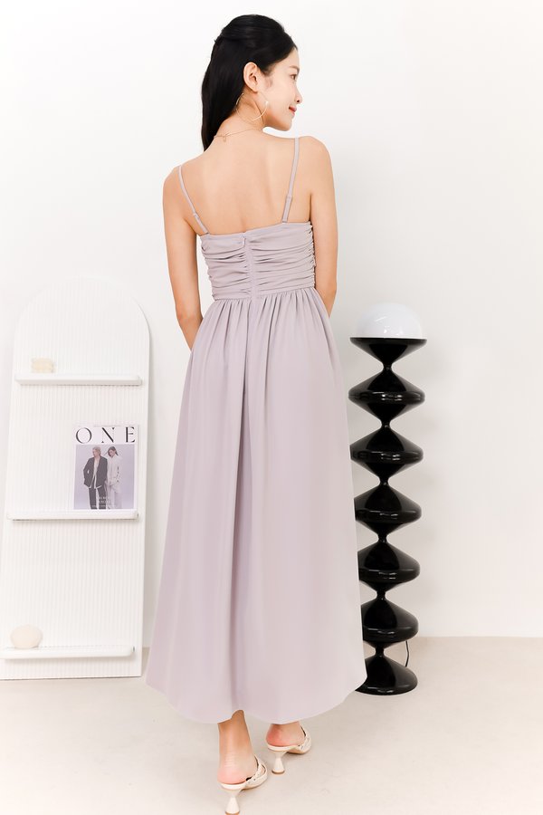 DEFECT | Teyrra Tube Ruched Midaxi Dress in Pale Lilac in XS