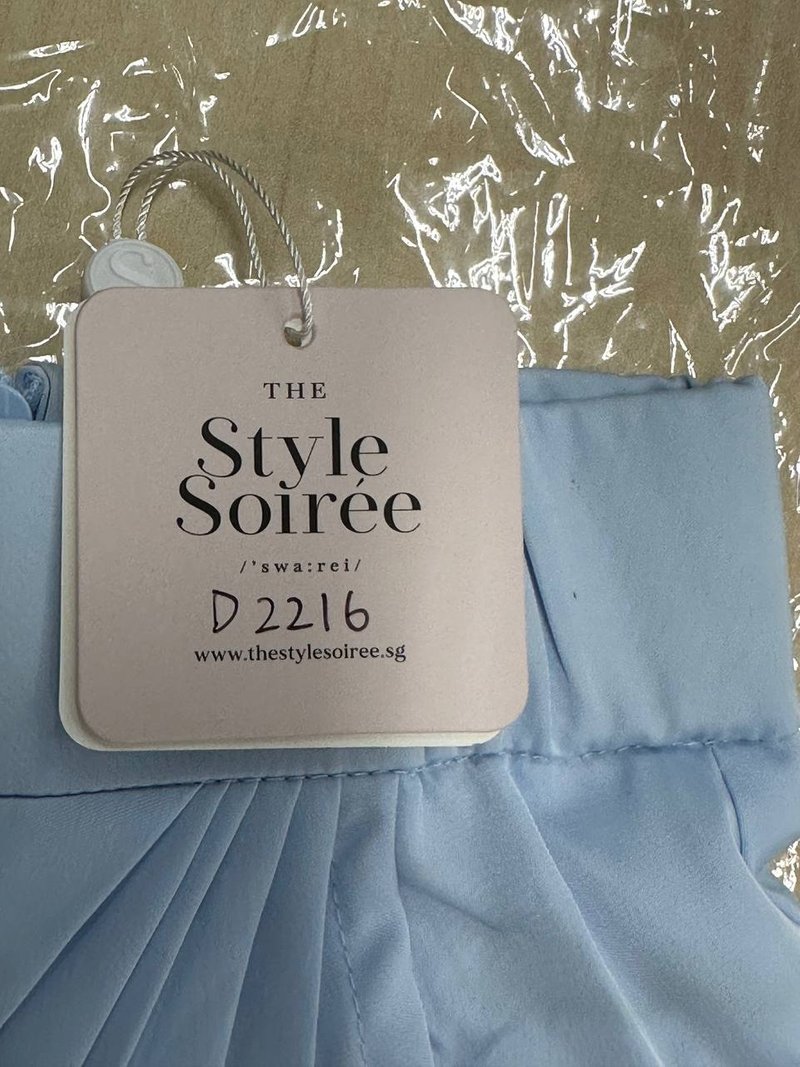 DEFECT | Deliana Drape Satin Midi in Pastel Blue in XXS, XS & M DEFECT | Deliana Drape Satin Midi in Pastel Blue in XXS, XS & M