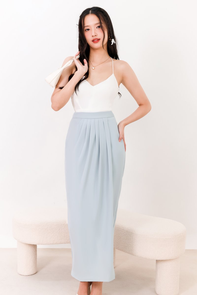 SALE EXCLUSIVE | Darryn Drape Maxi Skirt in Sky Blue