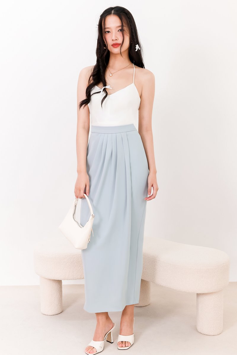 SALE EXCLUSIVE | Darryn Drape Maxi Skirt in Sky Blue