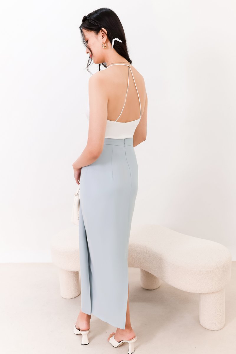 SALE EXCLUSIVE | Darryn Drape Maxi Skirt in Sky Blue