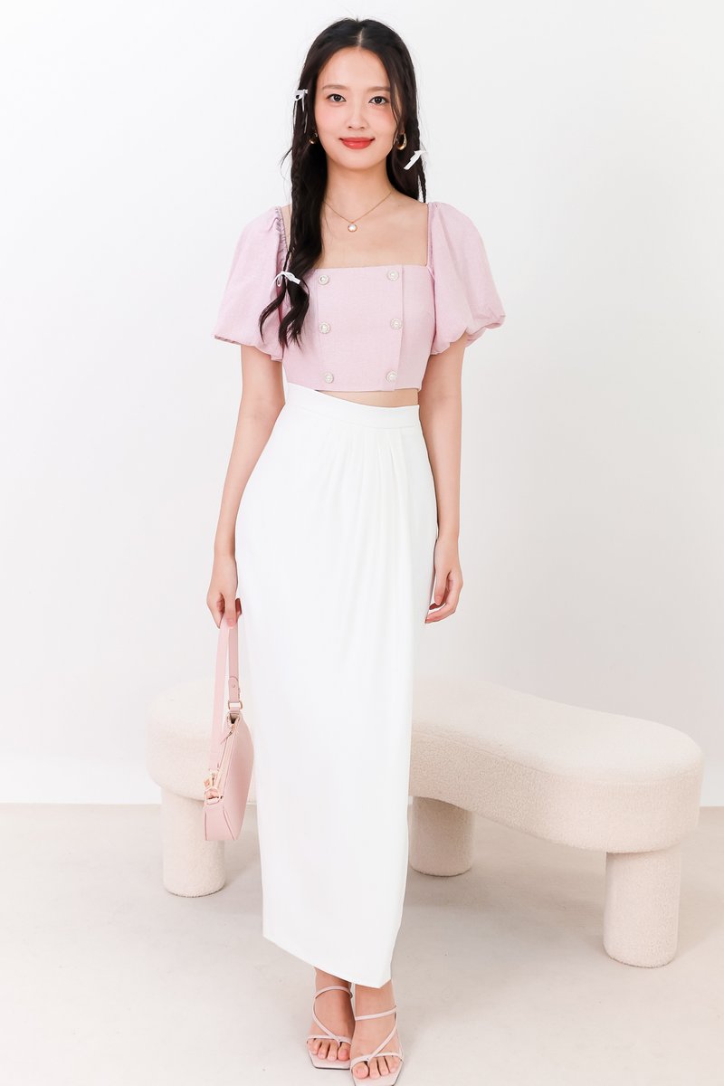 SALE EXCLUSIVE | Darryn Drape Maxi Skirt in White