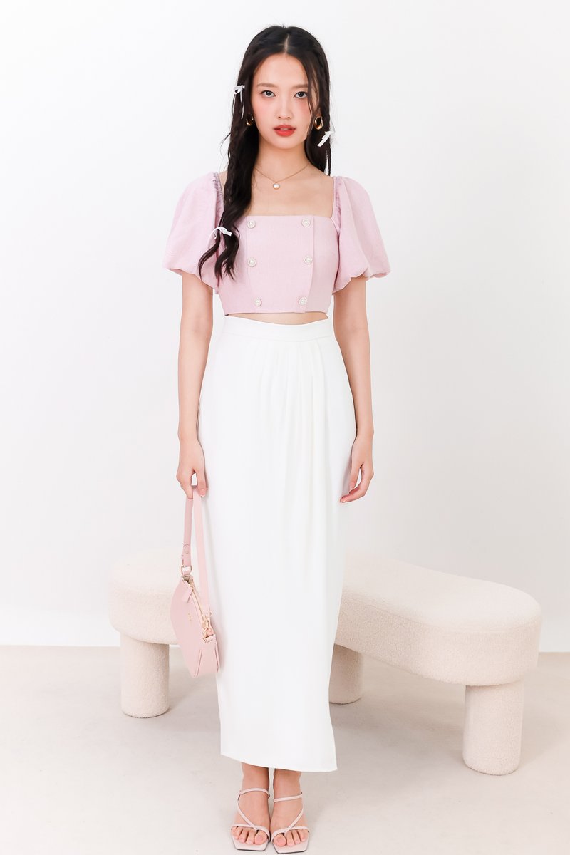 SALE EXCLUSIVE | Darryn Drape Maxi Skirt in White