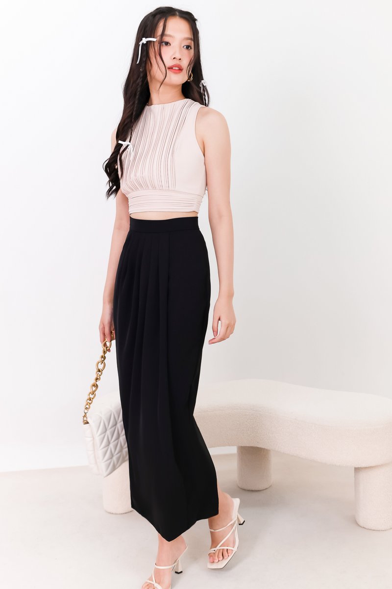 SALE EXCLUSIVE | Darryn Drape Maxi Skirt in Black