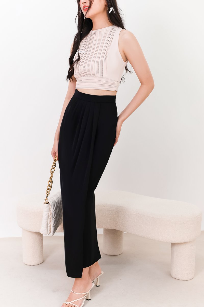 SALE EXCLUSIVE | Darryn Drape Maxi Skirt in Black