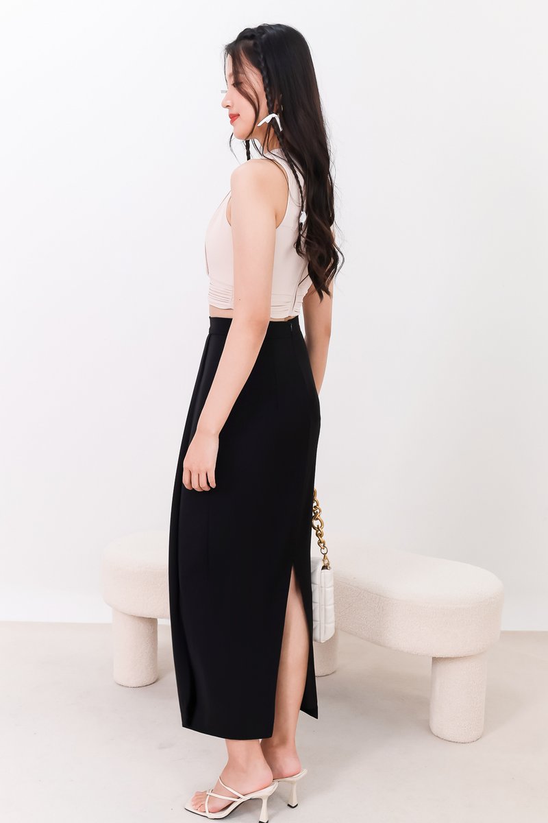 SALE EXCLUSIVE | Darryn Drape Maxi Skirt in Black