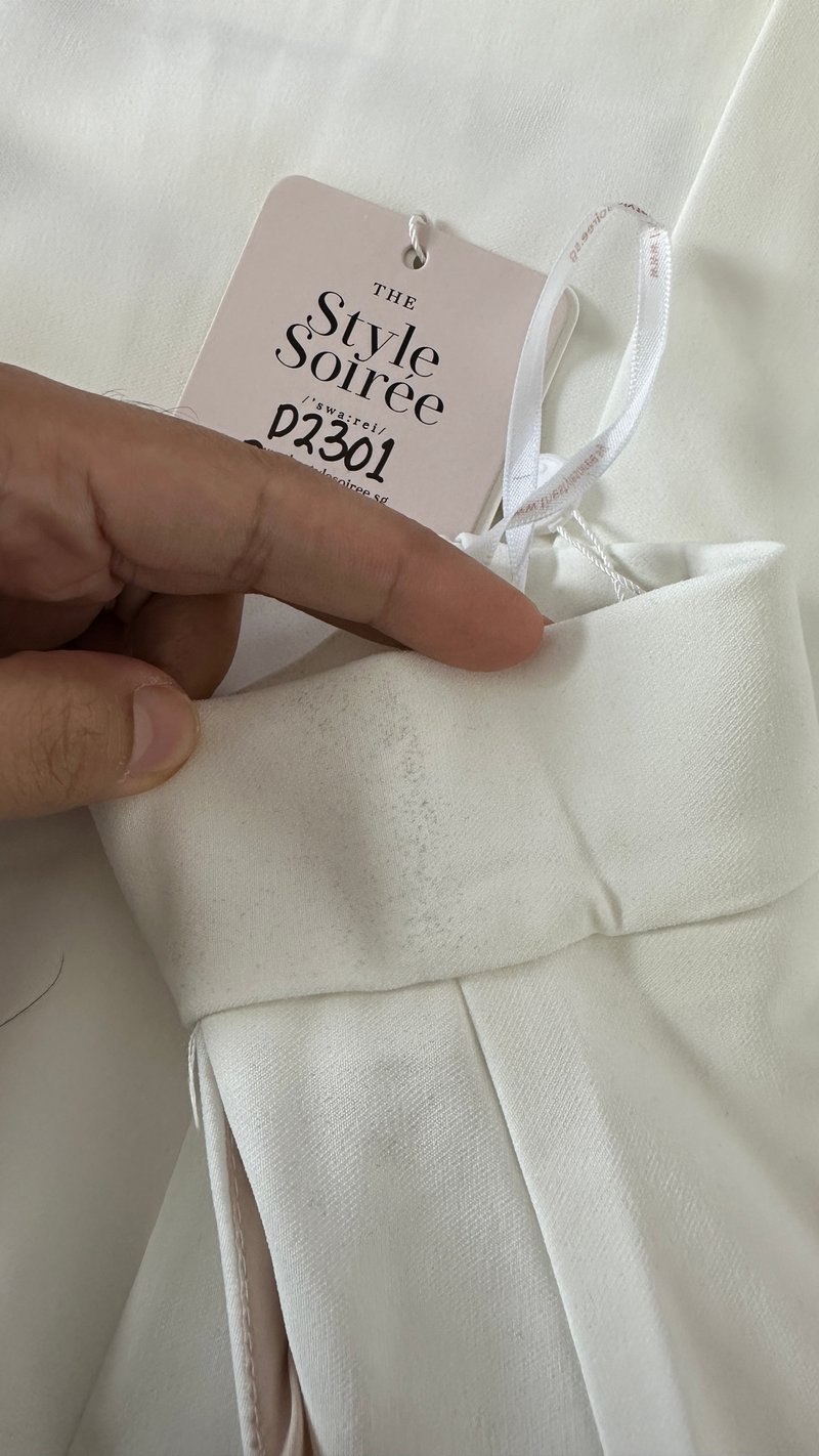 DEFECT | Ciara Co-ord Work Midi Skirt in White in XS