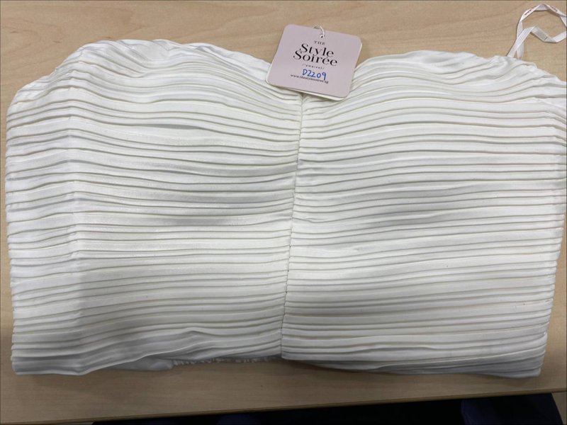 DEFECT | Poline Pleated Padded Top in White in XL