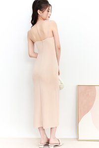 RESTOCKS 2 | Pearlynn Padded Ruched Midi V2 in Nude RESTOCKS 2 | Pearlynn Padded Ruched Midi V2 in Nude