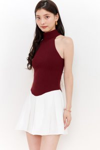 Hera High Neck Knit Top in Maroon Hera High Neck Knit Top in Maroon