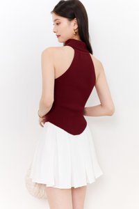 Hera High Neck Knit Top in Maroon Hera High Neck Knit Top in Maroon