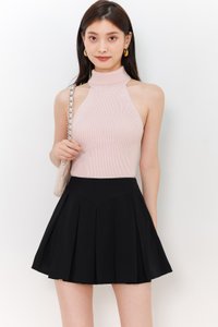 Hera High Neck Knit Top in Pastel Pink