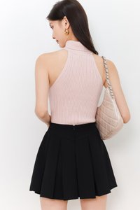 Hera High Neck Knit Top in Pastel Pink
