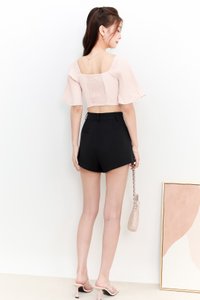 DEFECT | Polina Pleat Sleeve Top in Blush in S