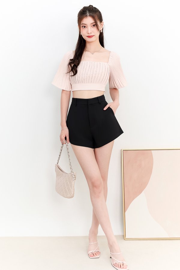 DEFECT | Polina Pleat Sleeve Top in Blush in S