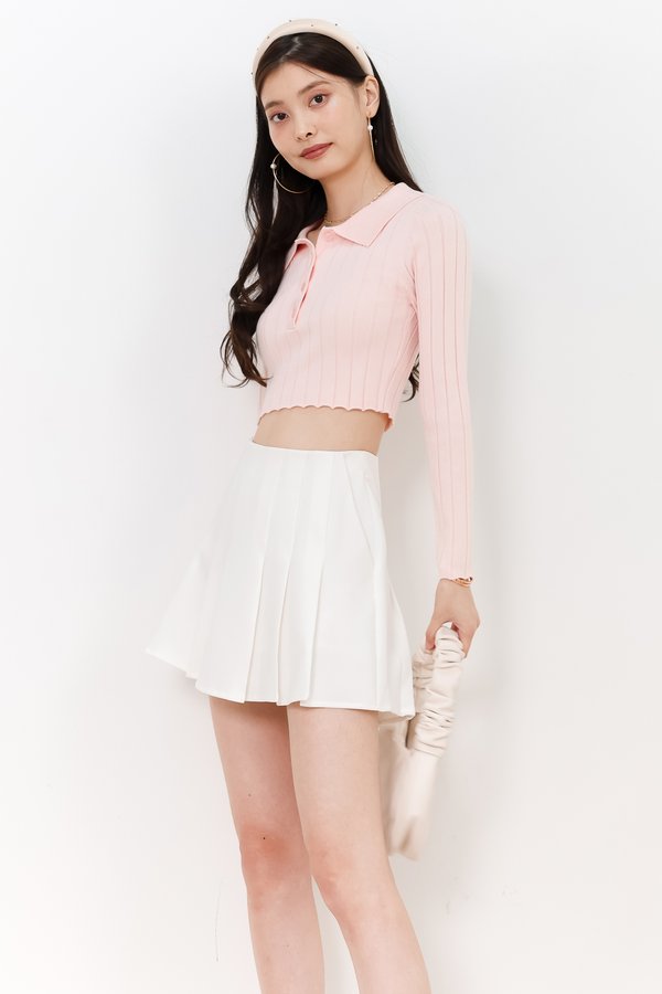 Sidney Sleeved Knit Top in Light Pink