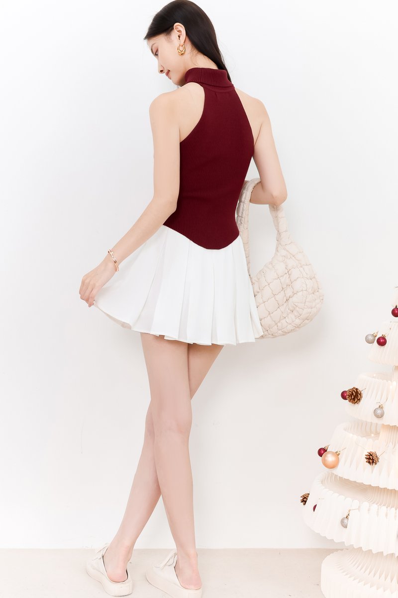 Hera High Neck Knit Top in Maroon Hera High Neck Knit Top in Maroon