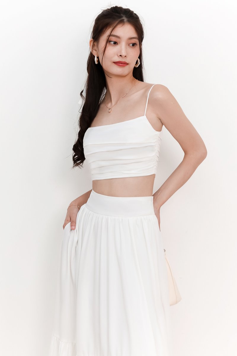 DEFECT | Tilly Tiered Co-ord Top in White in XXS