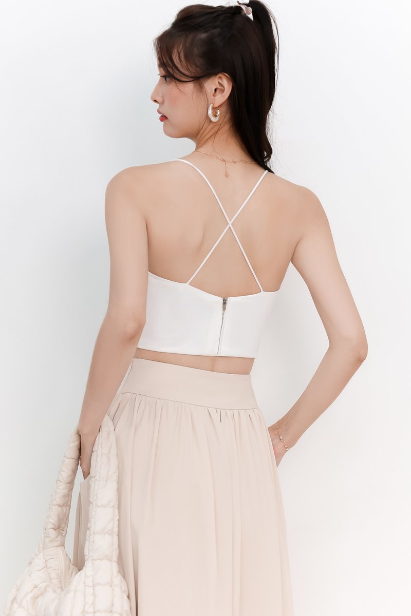 DEFECT | Cadea Cross Back Top in White in M
