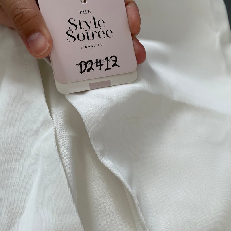 DEFECT | Darryn Drape Midi Skirt in White in M DEFECT | Darryn Drape Midi Skirt in White in M