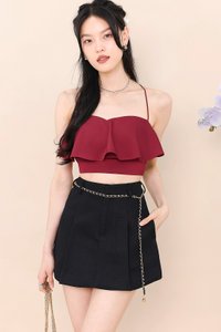 Tenn Tweed Skorts with Belt in Black