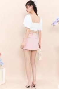 Tenn Tweed Skorts with Belt in Light Pink
