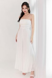 DEFECT | Perdi Pearl Pleated Jumpsuit in White in XS DEFECT | Perdi Pearl Pleated Jumpsuit in White in XS