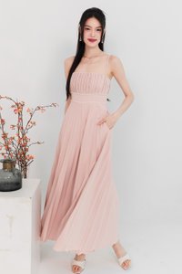 Perdi Pearl Pleated Jumpsuit in Light Pink Perdi Pearl Pleated Jumpsuit in Light Pink