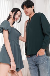 Lesley Long Sleeve Shirt in Emerald Green