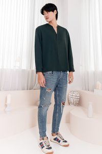 Lesley Long Sleeve Shirt in Emerald Green