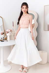 Paelyna Pearl Textured Top in Apricot Blush