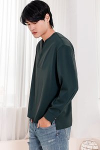 Lesley Long Sleeve Shirt in Emerald Green