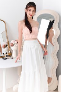 Paelyna Pearl Textured Top in Apricot Blush