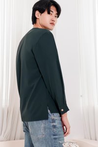 Lesley Long Sleeve Shirt in Emerald Green