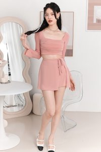 Rin Ribbon Co-ord Skorts in Begonia Pink