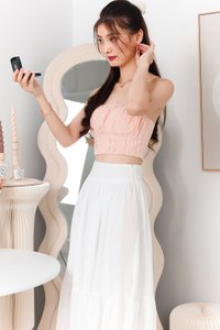 Paelyna Pearl Textured Top in Apricot Blush