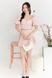Priscilla Pearl Co-ord Top in Blush Pink