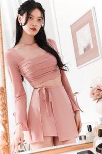 Rin Ribbon Co-ord Skorts in Begonia Pink