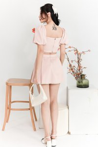 Priscilla Pearl Co-ord Skorts in Blush Pink Priscilla Pearl Co-ord Skorts in Blush Pink