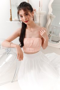 Paelyna Pearl Textured Top in Apricot Blush