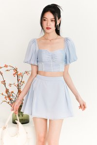 Priscilla Pearl Co-ord Skorts in Light Blue
