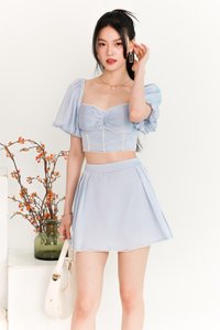 Priscilla Pearl Co-ord Skorts in Light Blue