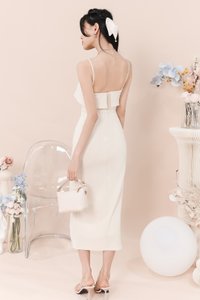 Trina Tube Slit Midaxi in Cream White