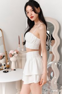 DEFECT | Dayna Double Tiered Flare Skorts in White in XXS/XS/S DEFECT | Dayna Double Tiered Flare Skorts in White in XXS/XS/S